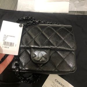 Chanel, mini flapbag, Veau Graine BRI/ Black